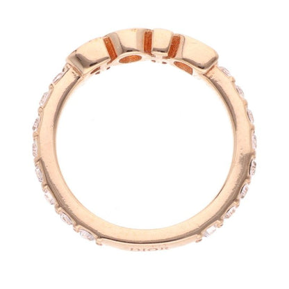 Dior Logo Rhinestone Ring Women's S 10