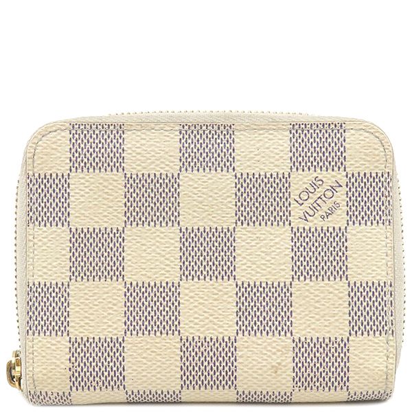 Louis Vuitton Coin Case Zippy Coin Purse Damier Azure Canvas Damier Azure Gold