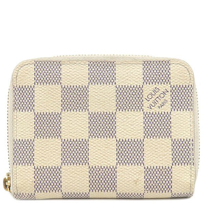 Louis Vuitton Coin Case Zippy Coin Purse Damier Azure Canvas Damier Azure Gold