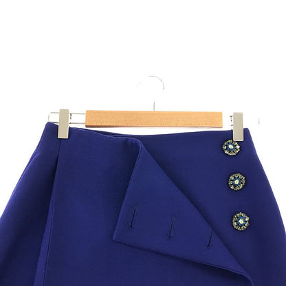 Christian DIOR - Wool Bijoux Button Skirt - 36 - Navy - Women's