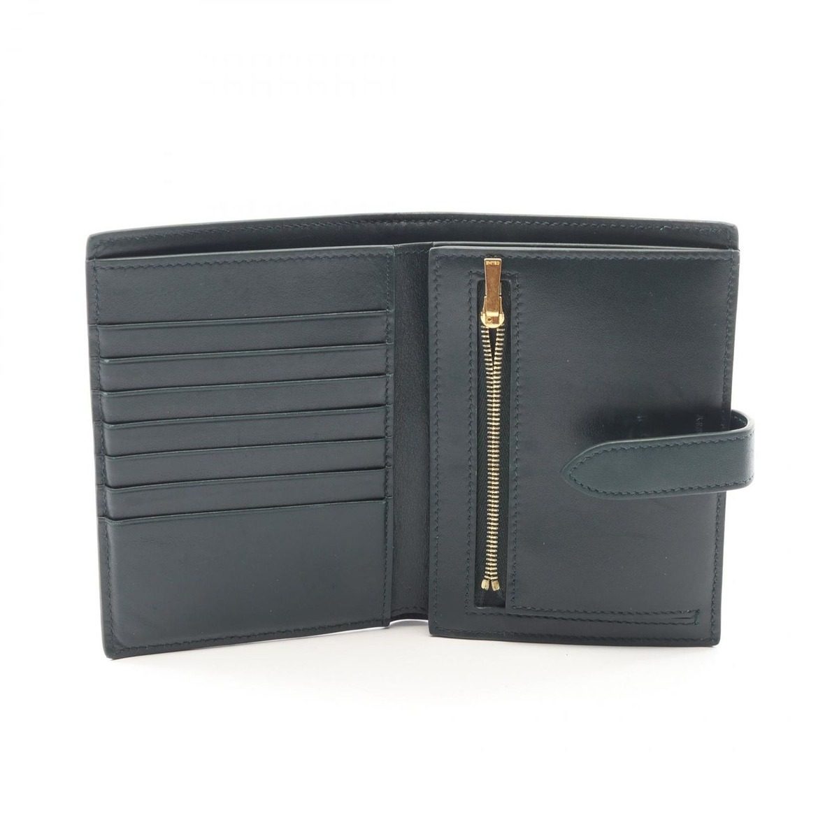 Celine Bifold Wallet Strap Green Leather — view 3