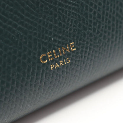 Celine Bifold Wallet Strap Green Leather — view 4