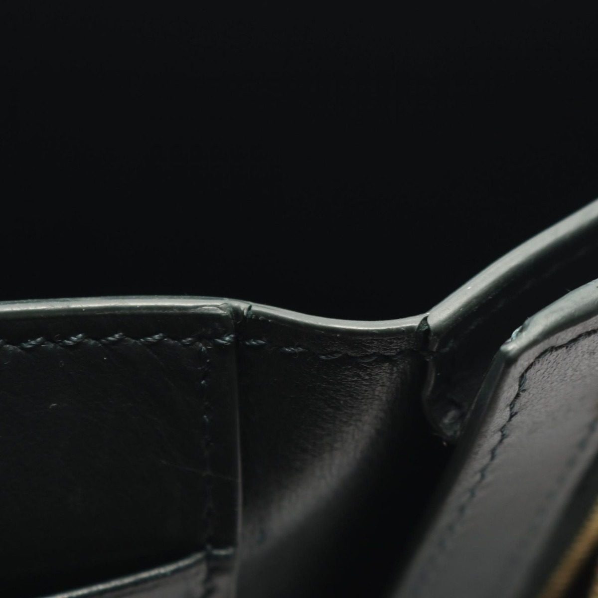 Celine Bifold Wallet Strap Green Leather — view 8