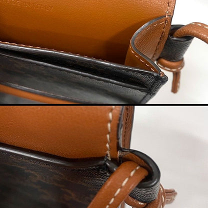 Celine Mobile Pouch With Flap Triomphe Canvas Lambskin