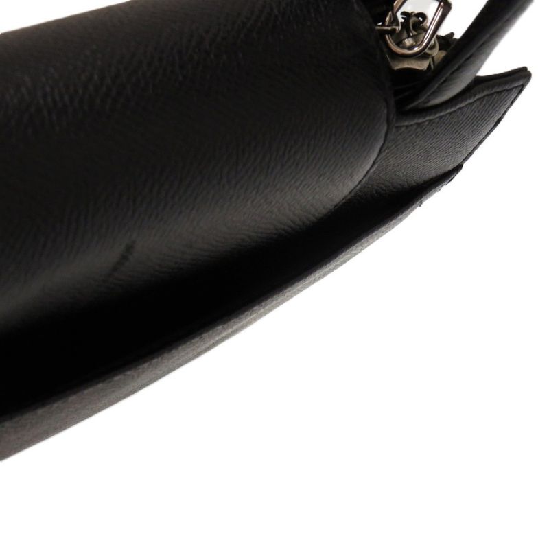 Bulgari 2way Leather Black 0428 Black Handbag Bvlgari