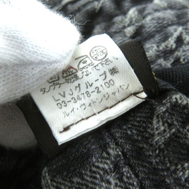 Louis Vuitton 410907 Cotton Monogram Denim Hat Bucket Hat Black S Made In