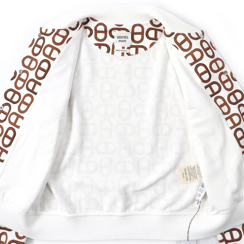 Hermes 2024 4e4220dd 100% Cotton Marron Alezan Teddy Blouson Serie Button