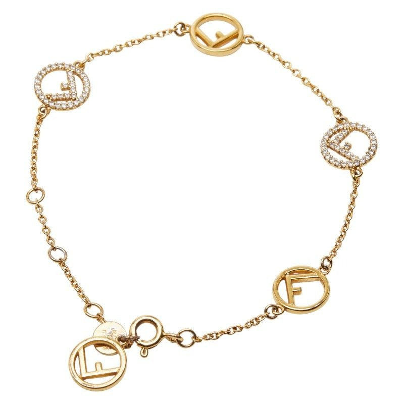 Fendi Fs Gold Plated Rhinestone