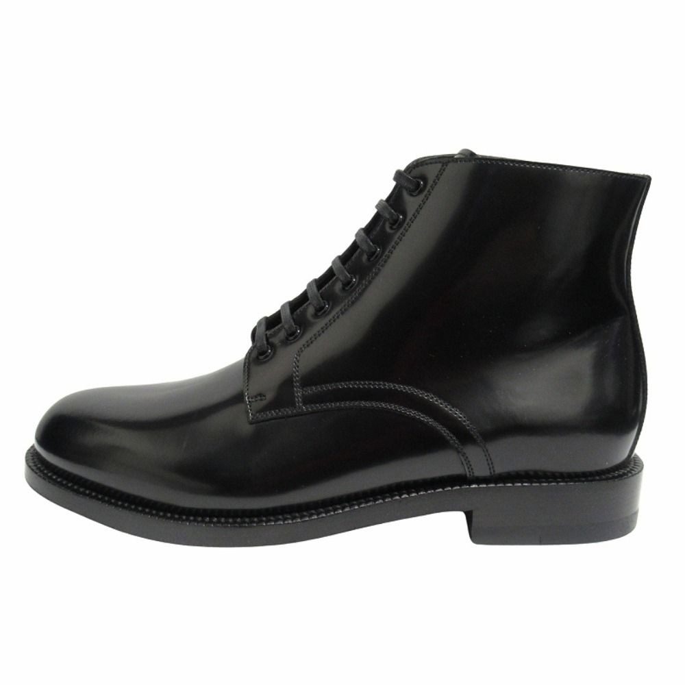 Celine Era Leather Short Boots Lace Up Shoes Hedi Slimane 36 Black
