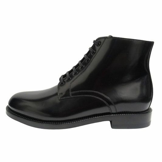 Celine Era Leather Short Boots Lace Up Shoes Hedi Slimane 36 Black