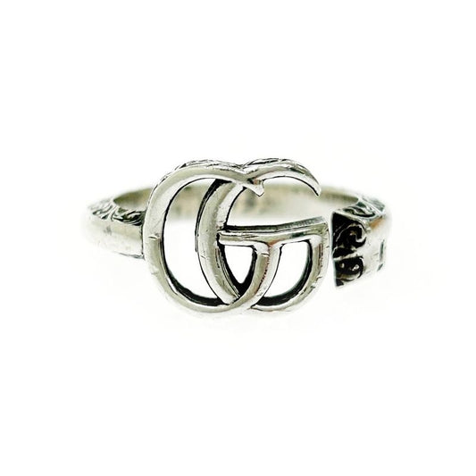 Gucci Silver Arabesque GG Engraved Edge Key Ring 5.6 g 925