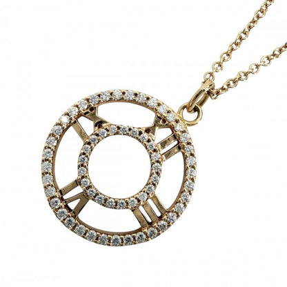 Tiffany & Co Necklace Atlas Open Diamond Pendant 18k PG 18k Pink Gold