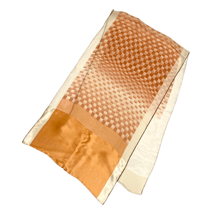 Louis Vuitton Damier Scarf 100% Silk Orange