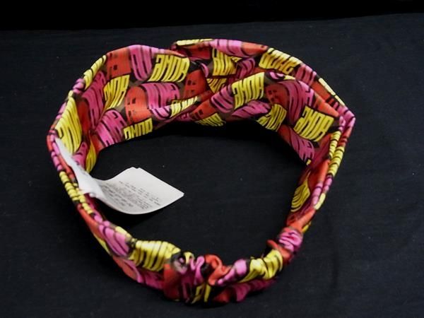Fendi 100% Silk Allover Headband Hair Accessory Women's Multicolor