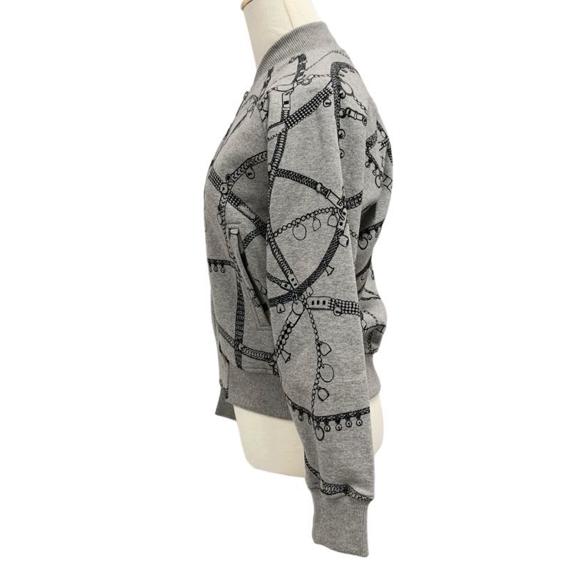 Hermes Outerwear Cotton Gray Black Blouson Jacket Brushed Lining Tresor Medor