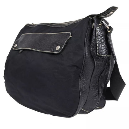 Prada Shoulder Bag Diagonal Bag Black Leather 35bs145