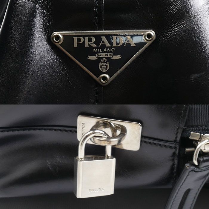 Prada Tessuto Travel Briefcase Black Vs0067 Men's Preowned