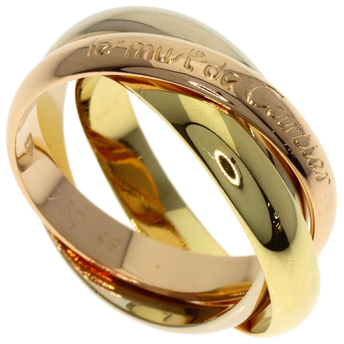 Cartier Trinity 49 Ring 18k Yellow Gold 18k White Pink