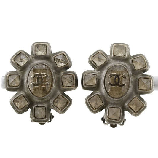 Chanel Coco Mark Metal Silver 10 C 20.3 g Earrings