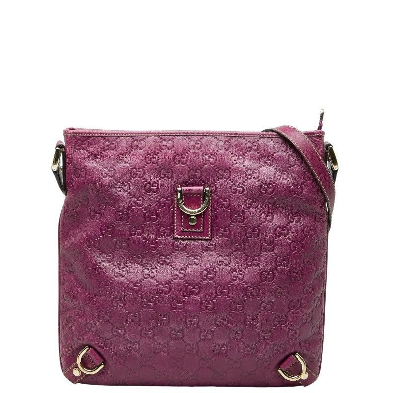 Gucci Guccissima Abbey Crossbody Bag Purple Leather
