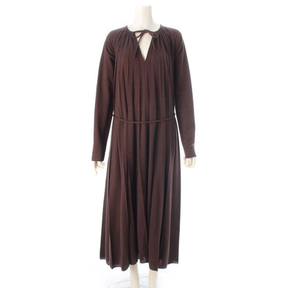 Celine Phoebe Philo Era by Pleated Pullover Knit Dress Brown 36 Sweater