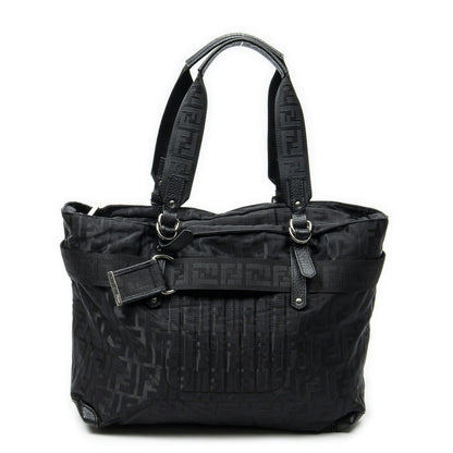 Fendi Medium Belt Tote Black Zucca Nylon Canvas