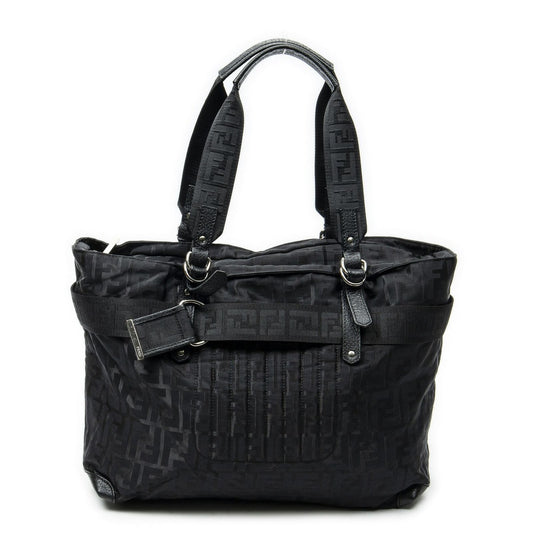 Fendi Medium Belt Tote Black Zucca Nylon Canvas
