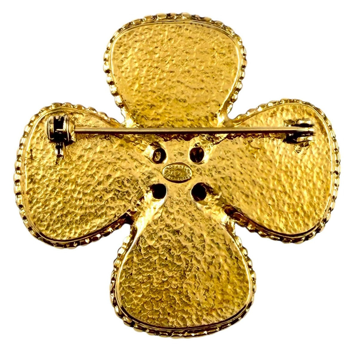 Chanel Vintage CC Logo Gripoix Flower Brooch Multi Gold — view 3