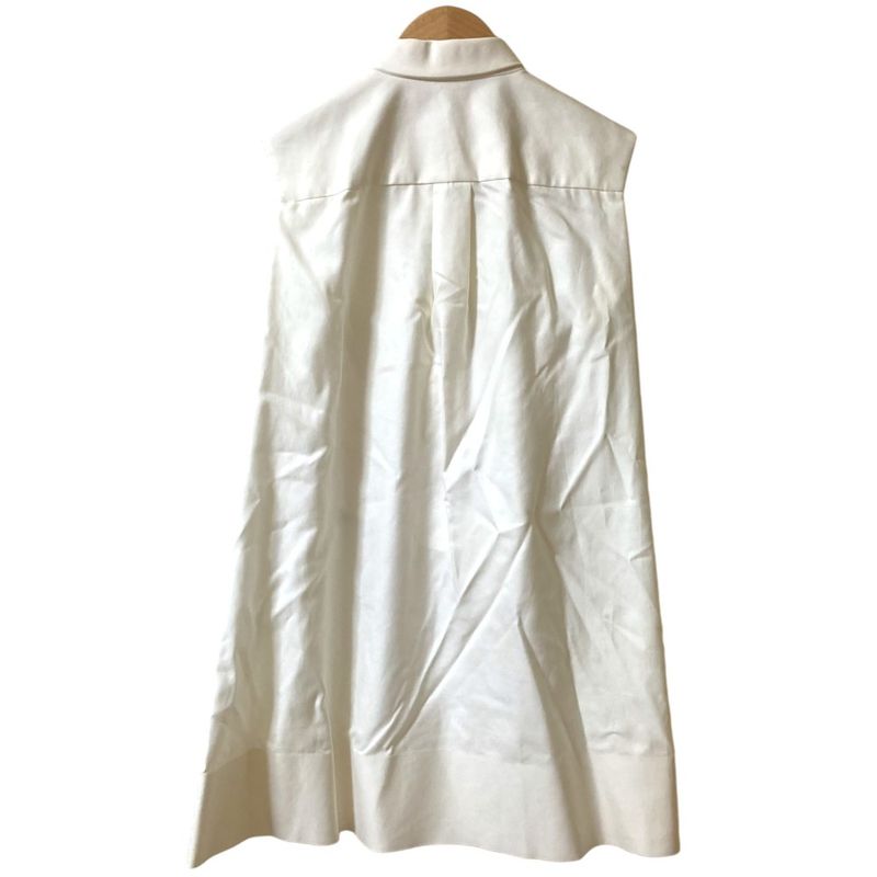 Good Quality Balenciaga Sleeveless Flared Long Shirt Dress 36 White Women Used