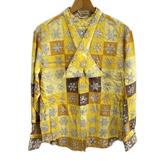 Hermes Long Sleeve Shirt Blouse Size 42 L Women - Light Yellow X Yellow X Multi