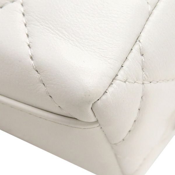 Chanel Shoulder Bag Mini Beauring Bag Lambskin White Gold Hardware Chain