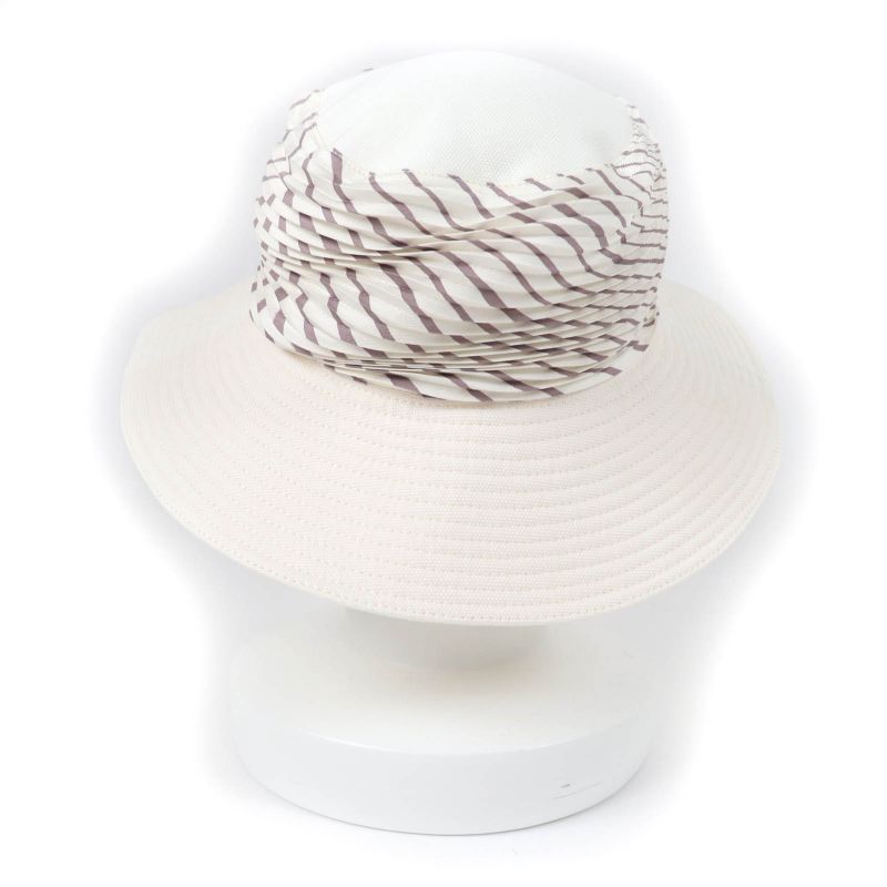 Hermes 100% Cotton Silk Lined Linen Wide Brim Hat White 57 Made In France