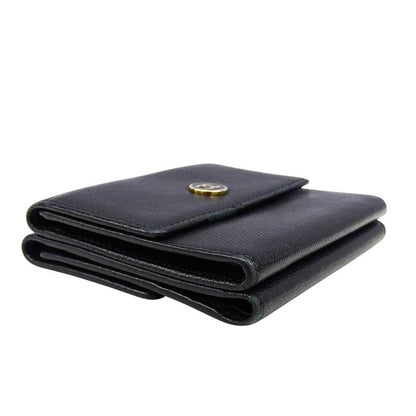 Chanel Wallet Women's Brand Bifold Wallet Coco Button Leather Black None Place