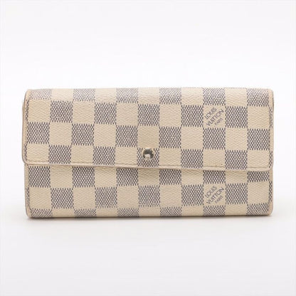 Louis Vuitton Damier Azur Portefeuille Sarah Long Wallet Ivory