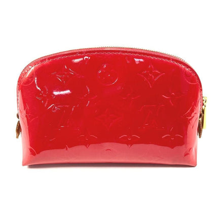 Louis Vuitton Makeup Pouch Pochette Cosmetic Monogram Vernis Cerise Red