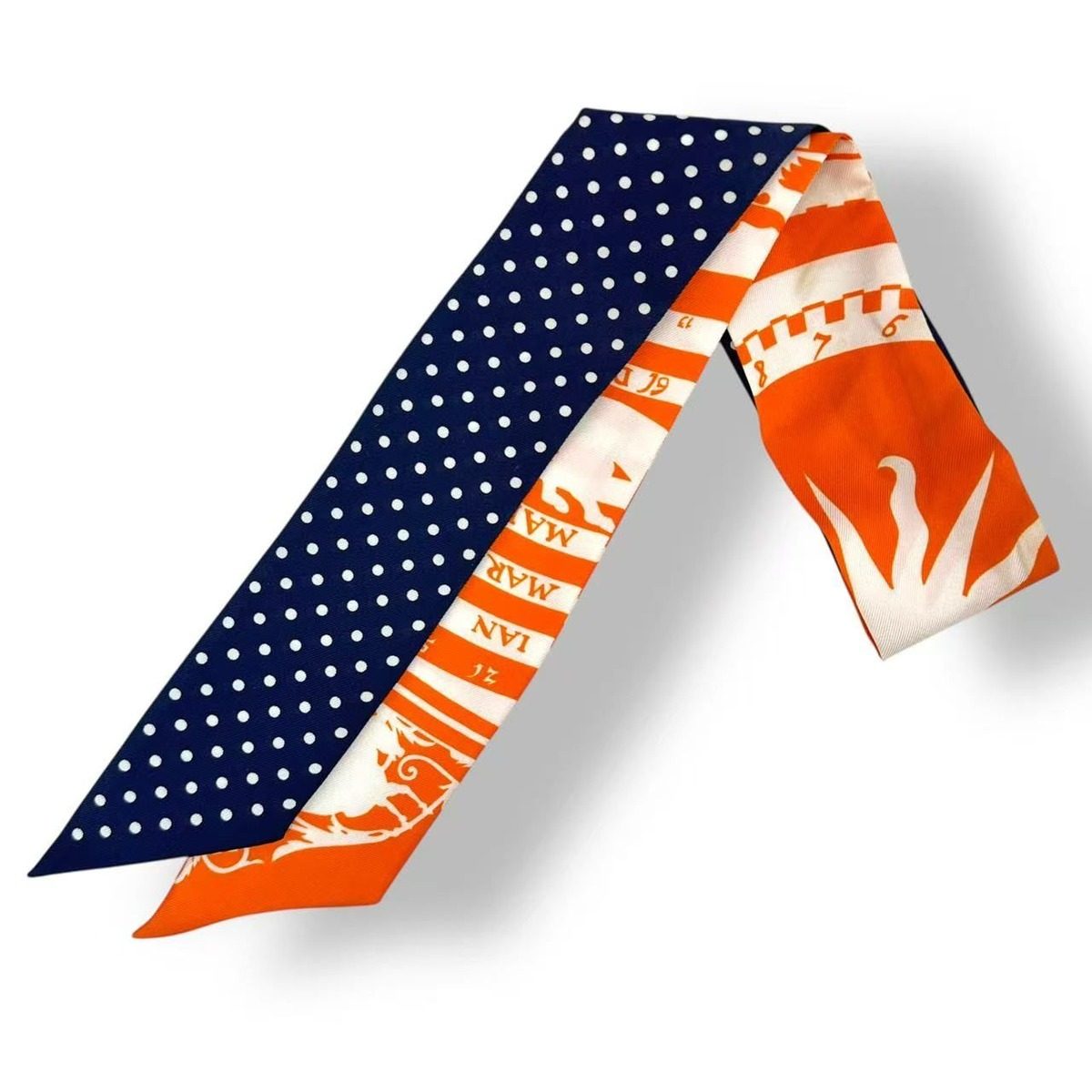 Hermes Twill Scarf Astrologie a Pois Astrology Dot Silk Orange — view 3