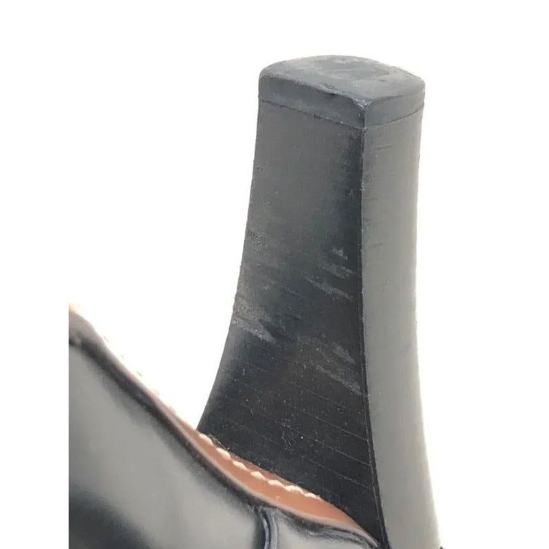 Louis Vuitton Leather Cross Belt Heel Long Boots 34 1 2 El0503 Black — view 11