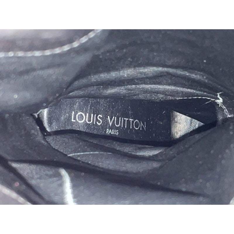 Louis Vuitton Leather Cross Belt Heel Long Boots 34 1 2 El0503 Black — view 3