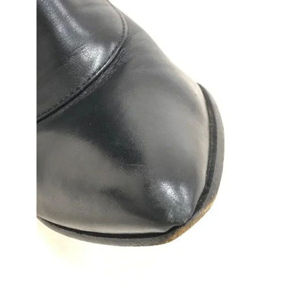 Louis Vuitton Leather Cross Belt Heel Long Boots 34 1 2 El0503 Black — view 7