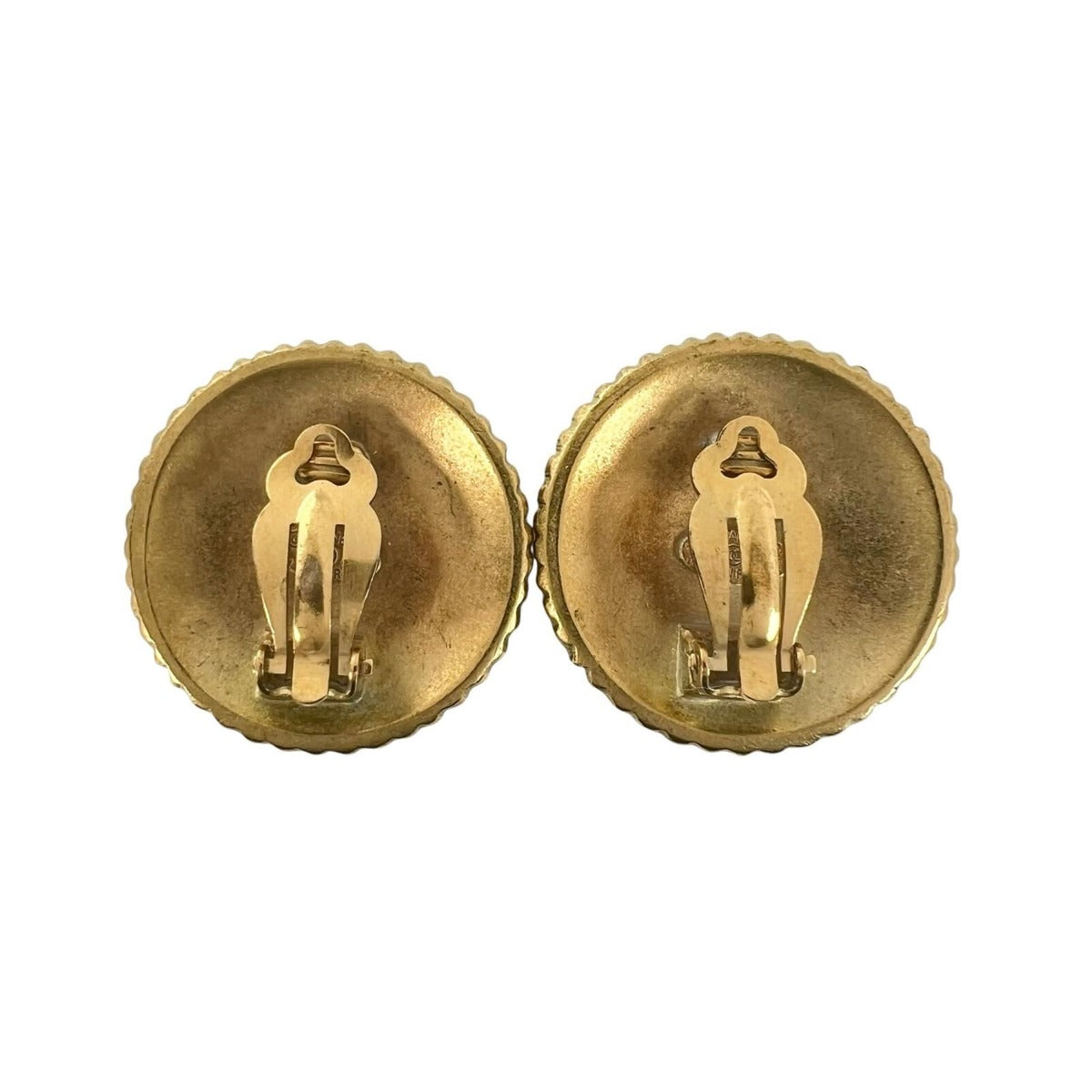 Chanel Round Logo Metal Gold Earrings — view 3