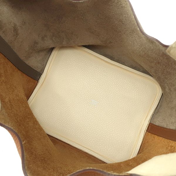 Hermes Handbag Picotin Lock MM Cazac Taurillon Clemence Gold X Etoupe X Nata