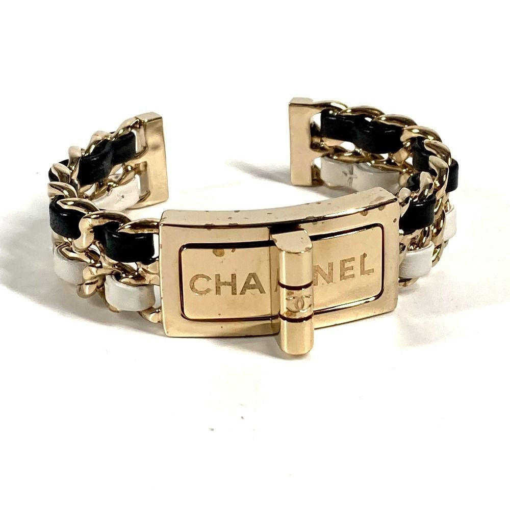 Chanel Bangle CC Logo Chain Metal Black