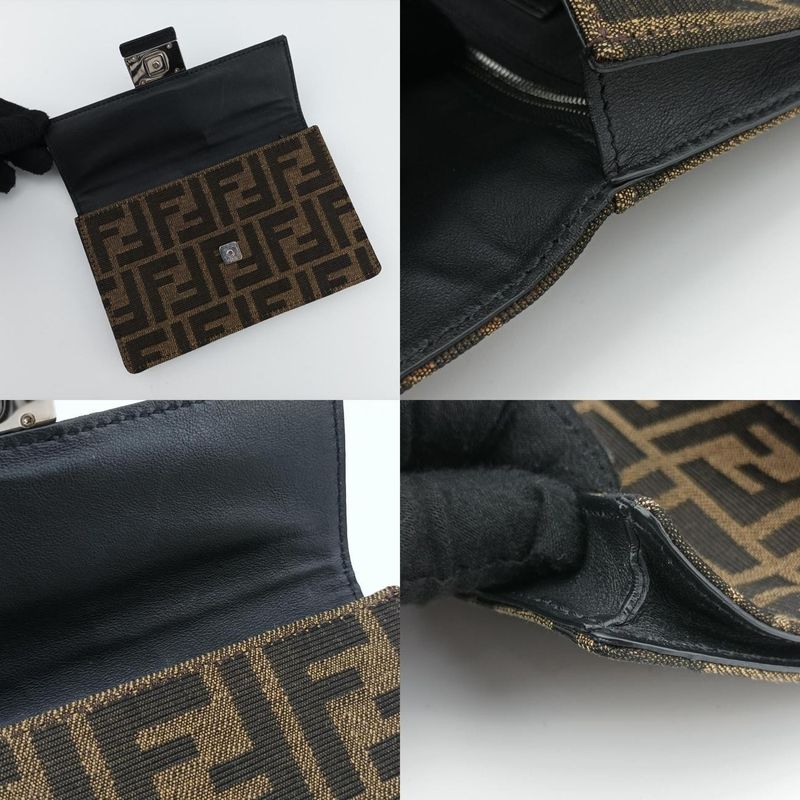 Fendi Baguette Slim Brown Jacquard 7m0295 A9ZL 209-0501