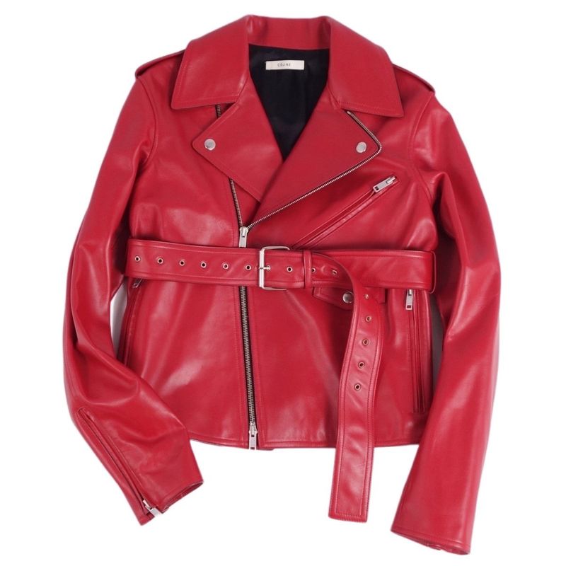 Celine Phoebe Period Jacket Leather Jacket Double Rider