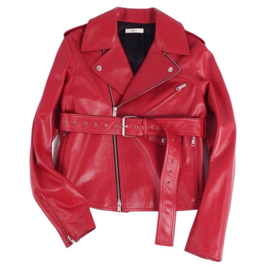 Celine Phoebe Period Jacket Leather Jacket Double Rider