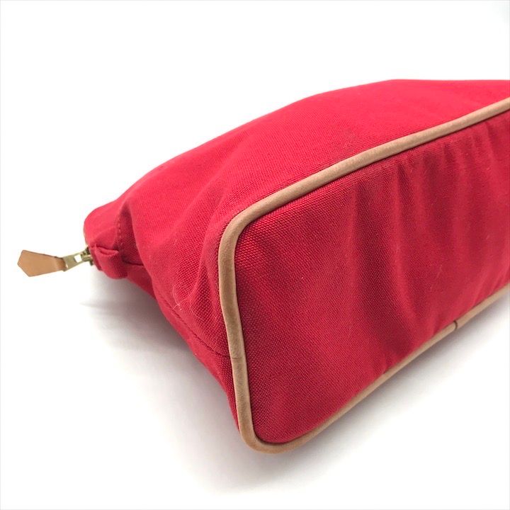 Hermes Bolide 25 Cotton Pouch Case Cosmetic Red