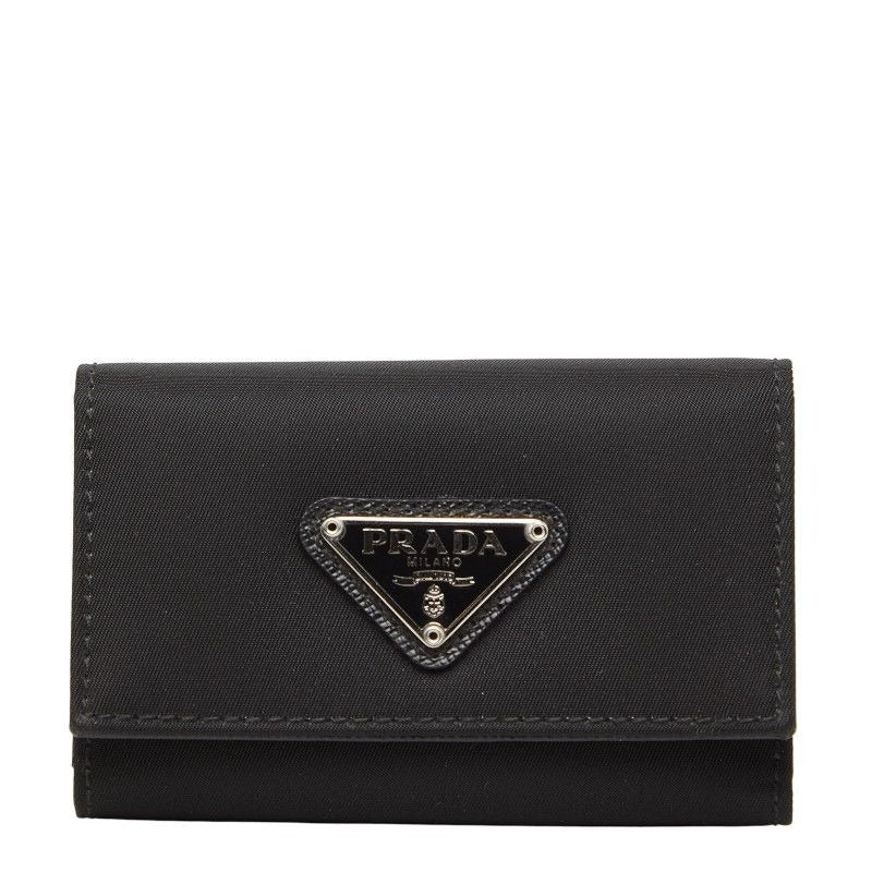 Prada 6 Key Case Black Nylon Holder