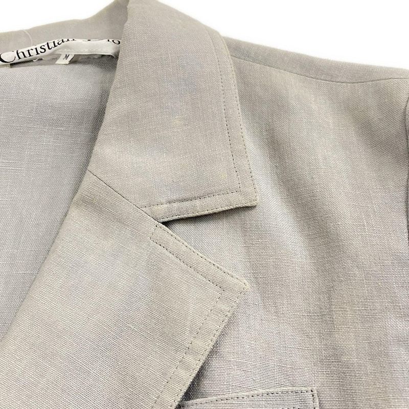 Dior/christian Dior Jacket Size M Women - Gray Long Sleeves / Linen / Spring