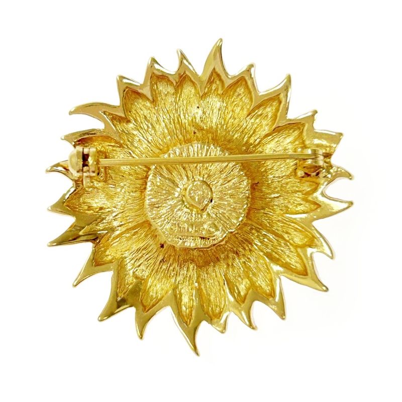 Christian Dior GP Rhinestone Flower Brooch Women Gold 369590 Brooch