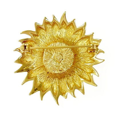 Christian Dior GP Rhinestone Flower Brooch Women Gold 369590 Brooch